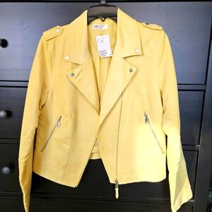 H&M Small / Youth XL faux suede moto jacket